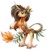 Size: 1600x1689 | Tagged: safe, artist:centchi, oc, oc only, oc:leavella, original species, augmented tail, curved horn, eyeshadow, female, horn, leonine tail, makeup, rearing, simple background, solo, transparent background, watermark