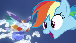 Size: 1920x1080 | Tagged: safe, screencap, rainbow dash, pony, g4, school daze, cameo, cutie map, female, reference, solo