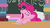 Size: 1920x1080 | Tagged: safe, screencap, pinkie pie, g4, school daze, book, chalkboard, drool, drool string, female, sleeping, snoring, solo