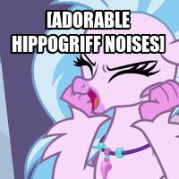 Size: 200x200 | Tagged: safe, edit, edited screencap, screencap, silverstream, classical hippogriff, hippogriff, g4, school daze, animated, cute, descriptive noise, diastreamies, excited, female, gif, image macro, impact font, meme, solo, subtitles