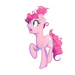 Size: 500x500 | Tagged: safe, artist:atomic8497, pinkie pie, earth pony, pony, g4, alternate hairstyle, female, mare, raised hoof, simple background, solo, transparent background