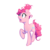 Size: 500x500 | Tagged: safe, artist:atomic8497, pinkie pie, earth pony, pony, g4, alternate hairstyle, female, mare, raised hoof, simple background, solo, transparent background