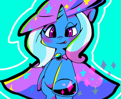 Size: 768x629 | Tagged: safe, artist:asg, trixie, pony, unicorn, g4, cape, clothes, female, hat, looking at you, mare, simple background, solo, trixie's cape, trixie's hat