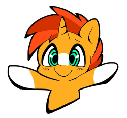 Size: 768x714 | Tagged: safe, artist:asg, sunburst, pony, unicorn, g4, cute, looking at you, male, missing accessory, simple background, solo, stallion, sunbetes, white background
