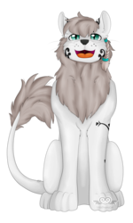 Size: 1024x1707 | Tagged: safe, artist:lionbun, oc, oc only, oc:leo, big cat, lion, feline, lionpony, male, simple background, solo, stallion, tattoo, transparent background