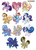 Size: 688x950 | Tagged: safe, artist:tastypeach, applejack, derpy hooves, dj pon-3, doctor whooves, fluttershy, pinkie pie, princess luna, rainbow dash, rarity, time turner, trixie, twilight sparkle, vinyl scratch, alicorn, earth pony, pegasus, pony, unicorn, g4, cape, clothes, cowboy hat, female, flying, hat, headphones, looking at you, male, mane six, mare, necktie, simple background, stallion, twilight sparkle (alicorn), watermark, white background