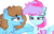 Size: 1220x790 | Tagged: safe, artist:thatonefluffs, oc, oc only, oc:bezzie, oc:strawberry pie, base used, collaboration, simple background, transparent background