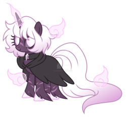 Size: 1600x1500 | Tagged: safe, artist:magicdarkart, oc, oc only, pony, unicorn, cloak, clothes, female, mare, simple background, solo, transparent background, unshorn fetlocks, watermark