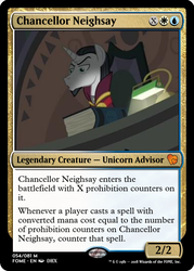 Size: 375x523 | Tagged: safe, chancellor neighsay, pony, unicorn, g4, school daze, magic the gathering, male, solo, stallion, trading card, trading card edit