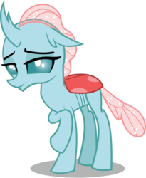 Size: 4487x5478 | Tagged: safe, artist:koolfrood, ocellus, changedling, changeling, g4, school daze, absurd resolution, female, looking down, raised hoof, show accurate, simple background, smiling, solo, transparent background, vector