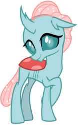 Size: 2000x3200 | Tagged: safe, artist:cheezedoodle96, ocellus, changedling, changeling, g4, school daze, .svg available, crossed legs, cute, cuteling, diaocelles, female, high res, looking at you, shy, simple background, smiling, solo, svg, transparent background, vector