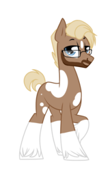 Size: 768x1192 | Tagged: safe, artist:kellythedrawinguni, oc, oc only, oc:spotted specs, earth pony, pony, glasses, male, simple background, solo, stallion, transparent background