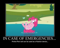 Size: 750x600 | Tagged: safe, artist:crossoverprincess, edit, edited screencap, screencap, pinkie pie, earth pony, pony, g4, too many pinkie pies, female, floating, motivational poster, pinkie being pinkie, pinkie physics, solo
