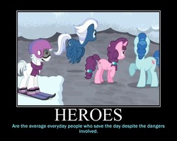 Size: 750x600 | Tagged: safe, artist:darkonshadows, edit, edited screencap, screencap, double diamond, night glider, party favor, sugar belle, earth pony, pegasus, pony, unicorn, g4, the cutie map, equal four, female, male, mare, motivational poster, stallion