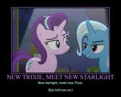 Size: 750x600 | Tagged: safe, artist:darkonshadows, starlight glimmer, trixie, pony, unicorn, g4, no second prances, duo, motivational poster