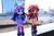 Size: 6000x4000 | Tagged: safe, artist:artofmagicpoland, sunset shimmer, twilight sparkle, alicorn, equestria girls, g4, city, doll, equestria girls minis, female, irl, photo, public, toy, twilight sparkle (alicorn)