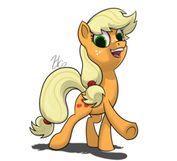 Size: 950x863 | Tagged: safe, artist:hc0, applejack, earth pony, pony, g4, female, hatless, missing accessory, simple background, solo, transparent background