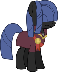 Size: 1670x2065 | Tagged: safe, artist:peternators, chancellor neighsay, oc, oc only, oc:neigh sayer, earth pony, pony, g4, school daze, clothes, cosplay, costume, female, mare, namesake, simple background, solo, transparent background