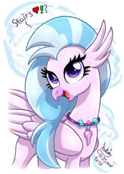 Size: 900x1265 | Tagged: safe, artist:joakaha, silverstream, classical hippogriff, hippogriff, g4, school daze, season 8, cute, diastreamies, female, open mouth, smiling, solo, sweet dreams fuel, that hippogriff sure does love stairs