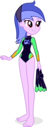 Size: 1770x4769 | Tagged: safe, artist:punzil504, sea swirl, seafoam, equestria girls, equestria girls specials, g4, my little pony equestria girls: better together, my little pony equestria girls: forgotten friendship, barefoot, clothes, clothes swap, cutie mark on clothes, cutie mark sake, equestria girls-ified, feet, female, flippers (gear), holding shoes, legs together, long sleeves, one-piece swimsuit, shoes removed, simple background, solo, swimsuit, swimsuit swap, transparent background, vector, wetsuit