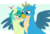Size: 1024x703 | Tagged: safe, artist:cascayd, gallus, sandbar, earth pony, griffon, pony, g4, school daze, blushing, gay, heart, interspecies, looking at each other, male, older, older gallus, older sandbar, ship:gallbar, shipping, simple background, smiling, spread wings, stallion, wingboner, wings
