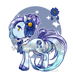 Size: 599x600 | Tagged: safe, artist:cowslip, oc, crystal pony, earth pony, pony, adoptable, bow, hair bow, obtrusive watermark, ribbon, simple background, unshorn fetlocks, watermark, white background