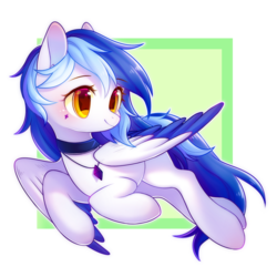 Size: 1500x1500 | Tagged: safe, artist:leafywind, oc, oc only, pegasus, pony, collar, colored wings, colored wingtips, female, jewelry, looking back, mare, necklace, simple background, solo, starry eyes, transparent background, wingding eyes