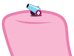 Size: 5253x4000 | Tagged: safe, artist:uxyd, pinkie pie, earth pony, pony, g4, school daze, absurd resolution, ambiguous gender, hooves, party cannon, simple background, solo, the world's smallest party cannon, transparent background, vector