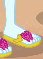 Size: 452x615 | Tagged: safe, screencap, rainbow dash, equestria girls, g4, lost and found, my little pony equestria girls: better together, cropped, feet, flip-flops, foot focus, legs, pictures of legs, sandals