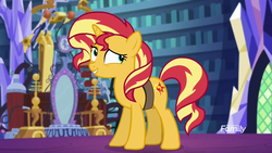 Size: 1280x720 | Tagged: safe, screencap, sunset shimmer, pony, unicorn, equestria girls, equestria girls specials, g4, my little pony equestria girls: mirror magic, female, mare, solo, twilight's castle