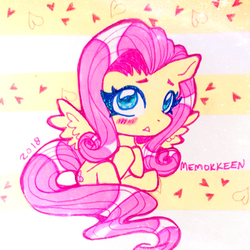 Size: 1000x1000 | Tagged: safe, artist:memokkeen, fluttershy, pony, g4, cute, female, shyabetes, solo