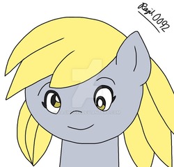 Size: 900x863 | Tagged: safe, artist:rajih0092, derpy hooves, pegasus, pony, g4, bust, female, mare, portrait, simple background, smiling, solo, watermark, white background