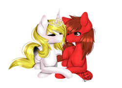 Size: 581x419 | Tagged: safe, artist:applejack002, oc, oc only, oc:frequency spark, oc:sparkling wish, oc x oc, shipping, simple background, transparent background