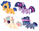 Size: 132x106 | Tagged: safe, artist:sand-yflames, flash sentry, twilight sparkle, oc, oc:nightfall, oc:nova, alicorn, pony, g4, female, male, offspring, parent:flash sentry, parent:twilight sparkle, parents:flashlight, pixel art, ship:flashlight, shipping, simple background, straight, twilight sparkle (alicorn), white background