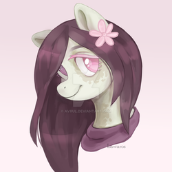 Size: 1024x1024 | Tagged: safe, artist:avrul, oc, oc only, pony, female, flower, flower in hair, mare, solo, watermark