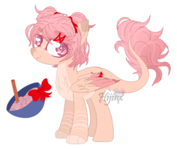 Size: 475x400 | Tagged: safe, artist:d-ovewing, oc, oc only, oc:kitty cake, pegasus, pony, doki doki literature club!, simple background, solo, transparent background