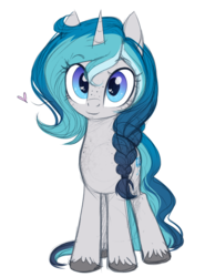 Size: 961x1301 | Tagged: safe, artist:askbubblelee, oc, oc only, oc:bubble lee, pony, unicorn, body freckles, braid, colored sketch, female, freckles, heart, heart eyes, looking at you, mare, simple background, smiling, solo, transparent background, unshorn fetlocks, wingding eyes