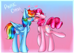 Size: 1024x731 | Tagged: safe, artist:tehgamingcherryyt, pinkie pie, rainbow dash, g4, female, lesbian, ship:pinkiedash, shipping, touching face