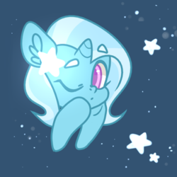 Size: 400x400 | Tagged: safe, artist:ask-little-trixie, trixie, pony, unicorn, g4, cute, diatrixes, female, one eye closed, solo, stars, wink