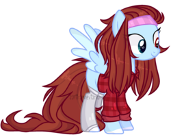 Size: 1024x819 | Tagged: safe, artist:sapiira, oc, oc only, oc:cloud fly, pegasus, pony, clothes, female, heterochromia, mare, shirt, simple background, solo, transparent background