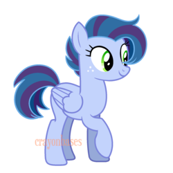 Size: 1500x1500 | Tagged: safe, artist:crayoncreates, oc, oc only, pegasus, pony, adoptable, base used, female, freckles, mare, offspring, parent:rainbow dash, parent:soarin', parents:soarindash, raised hoof, simple background, solo, transparent background