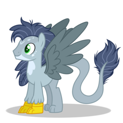 Size: 1024x1024 | Tagged: safe, artist:mintoria, oc, oc only, hippogriff, interspecies offspring, male, offspring, parent:gabby, parent:soarin', simple background, solo, transparent background