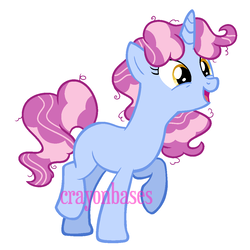 Size: 1100x1100 | Tagged: safe, artist:crayoncreates, oc, oc only, pony, unicorn, adoptable, base used, blank flank, female, mare, offspring, parent:pinkie pie, parent:pokey pierce, parents:pokeypie, simple background, solo, white background