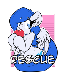 Size: 2100x2400 | Tagged: safe, artist:bbsartboutique, oc, oc only, oc:rescue pony, pegasus, pony, badge, con badge, cute, heart, high res, simple background, solo, transparent background