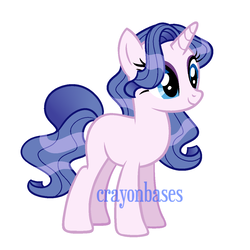 Size: 1179x1179 | Tagged: safe, artist:crayoncreates, oc, oc only, pony, unicorn, adoptable, base used, blank flank, female, mare, offspring, parent:fancypants, parent:rarity, parents:raripants, simple background, solo, white background