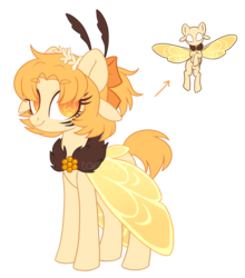 Size: 2550x2893 | Tagged: safe, artist:hawthornss, oc, oc only, oc:bee, earth pony, original species, pony, cape, clothes, cute, female, hair accessory, high res, looking at you, simple background, smiling, solo, transparent background, wingding eyes, witchfae