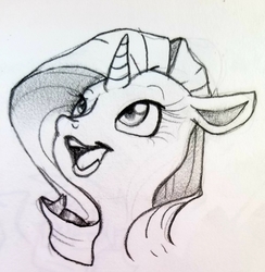 Size: 2424x2488 | Tagged: safe, artist:smirk, rarity, pony, g4, high res, pencil drawing, sketch, solo, traditional art
