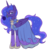 Size: 800x860 | Tagged: safe, alternate version, artist:lulubell, princess luna, alicorn, pony, g4, blue rose, clothes, dress, ear piercing, earring, female, flower, flower in mouth, folded wings, jewelry, mare, mouth hold, necklace, piercing, redraw, rose, rose in mouth, simple background, slender, solo, thin, transparent background, wings