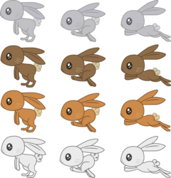 Size: 876x912 | Tagged: safe, artist:gray--day, rabbit, .ai available, .svg available, animal, palette swap, recolor, resource, running, simple background, transparent background, vector