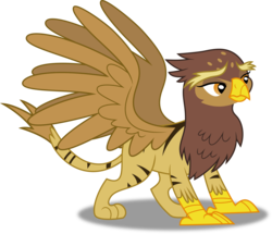 Size: 5818x5000 | Tagged: safe, artist:dashiesparkle, galena, griffon, tiger griffon, g4, princess spike, absurd resolution, background griffon, female, simple background, solo, spread wings, transparent background, vector, wings